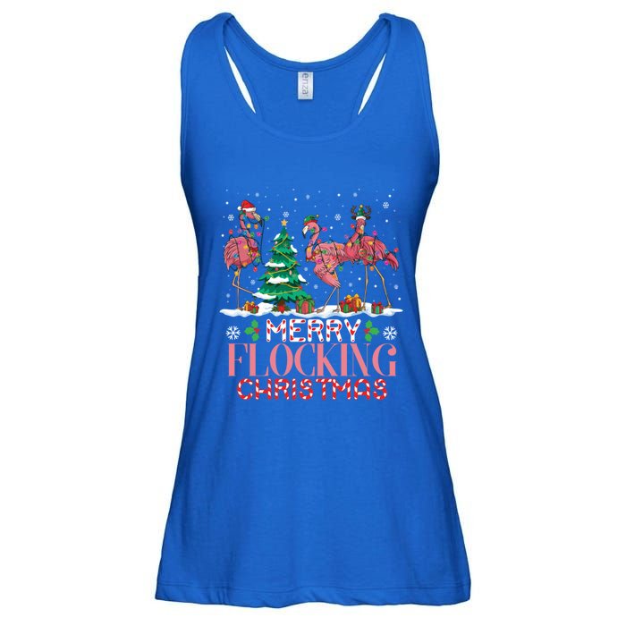 Flamingo Merry Flocking Christmas Funny Xmas Gift Ladies Essential Flowy Tank