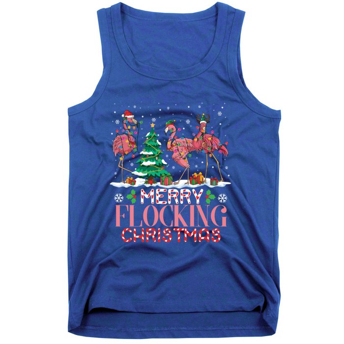 Flamingo Merry Flocking Christmas Funny Xmas Gift Tank Top