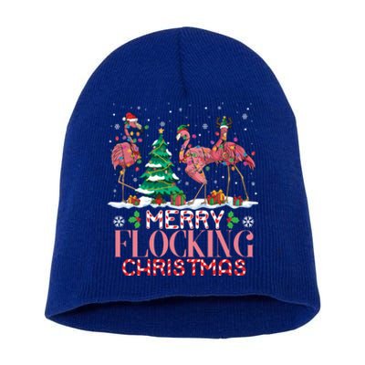 Flamingo Merry Flocking Christmas Funny Xmas Gift Short Acrylic Beanie