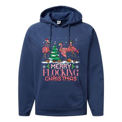 Flamingo Merry Flocking Christmas Funny Xmas Gift Performance Fleece Hoodie