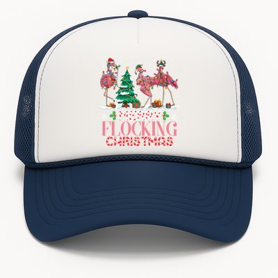 Flamingo Merry Flocking Christmas Funny Xmas Gift Trucker Hat