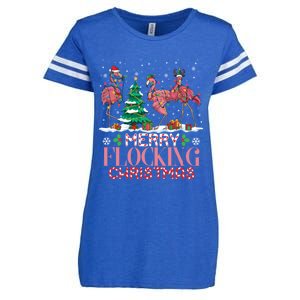 Flamingo Merry Flocking Christmas Funny Xmas Gift Enza Ladies Jersey Football T-Shirt