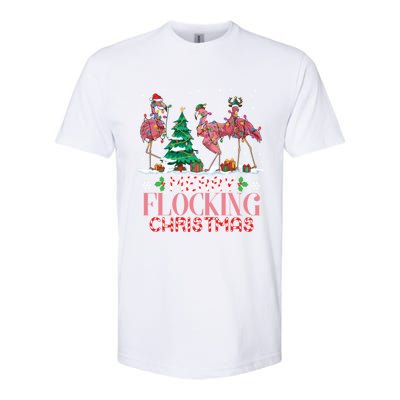 Flamingo Merry Flocking Christmas Funny Xmas Gift Softstyle CVC T-Shirt