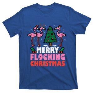 Flamingo Merry Flocking Christmas Funny Xmas Gift T-Shirt