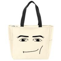 Foblox Man Face Meme Funny Costume Tees Zip Tote Bag