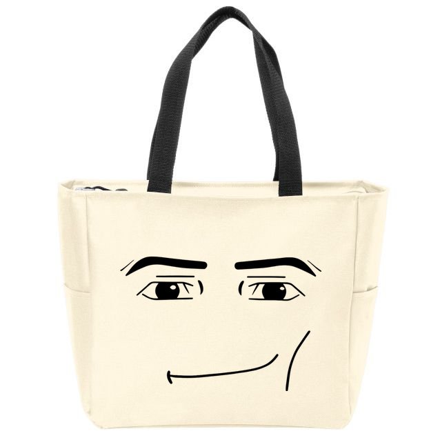 Foblox Man Face Meme Funny Costume Tees Zip Tote Bag