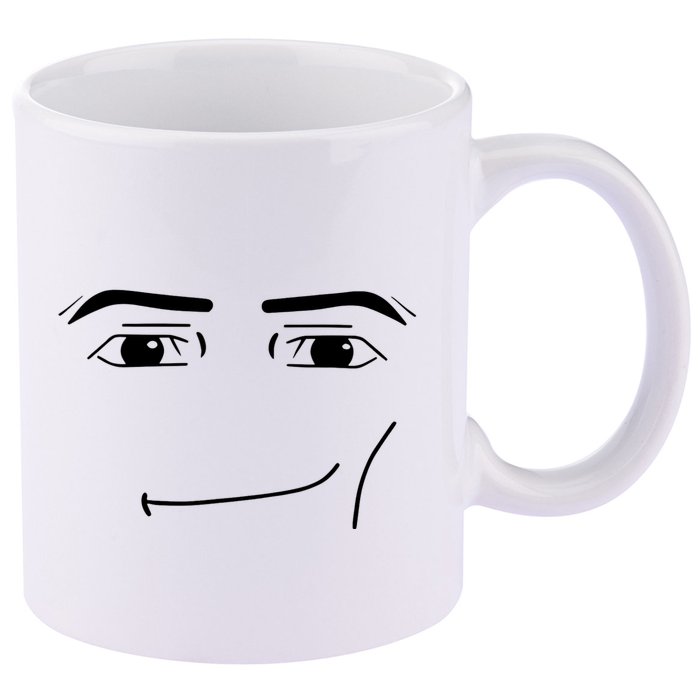 Foblox Man Face Meme Funny Costume Tees 11oz C Handle Ceramic Mug