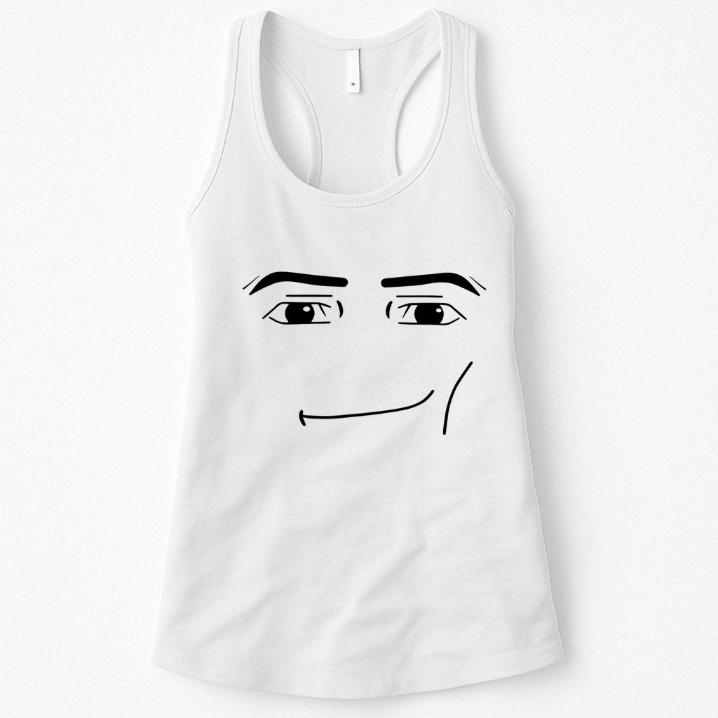 Foblox Man Face Meme Funny Costume Tees Womens Tank Top