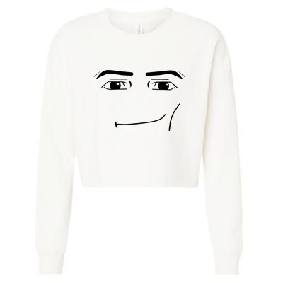 Foblox Man Face Meme Funny Costume Tees Cropped Pullover Crew