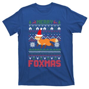 Funny Merry Foxtmas Ugly Christmas Fox Santa Hat Gift T-Shirt