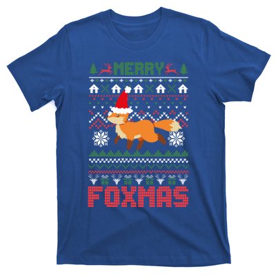 Funny Merry Foxtmas Ugly Christmas Fox Santa Hat Gift T-Shirt