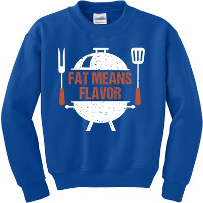 Fat Means Flavor Bbq Grill Barbecue Cool Gift Kids Sweatshirt