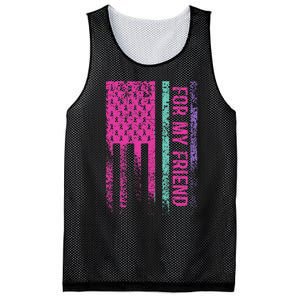 For My Friend Thyroid Cancer Awareness Mesh Reversible Basketball Jersey Tank