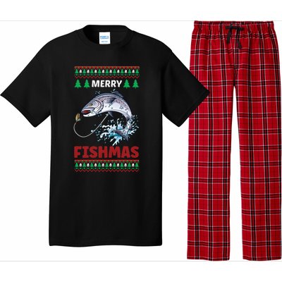 Funny Merry Fishmas Christmas Cool Gift Pajama Set