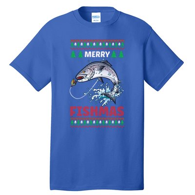 Funny Merry Fishmas Christmas Cool Gift Tall T-Shirt