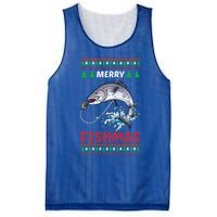 Funny Merry Fishmas Christmas Cool Gift Mesh Reversible Basketball Jersey Tank