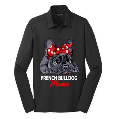 Frenchie Mama French Bulldog Dog Mom Gift Silk Touch Performance Long Sleeve Polo