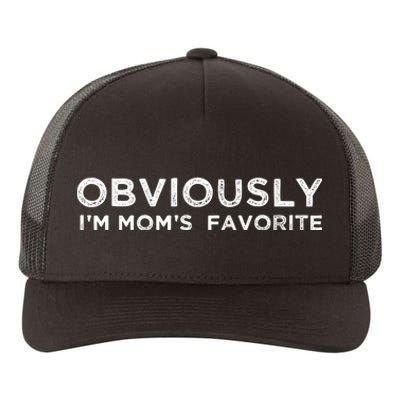 funny moms favorite, Obviously i'm mom's favorite Yupoong Adult 5-Panel Trucker Hat