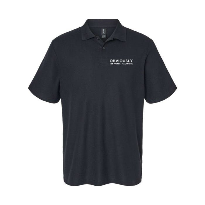 funny moms favorite, Obviously i'm mom's favorite Softstyle Adult Sport Polo