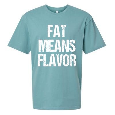 Fat Means Flavor Bbq Grill Barbecue Gift Sueded Cloud Jersey T-Shirt