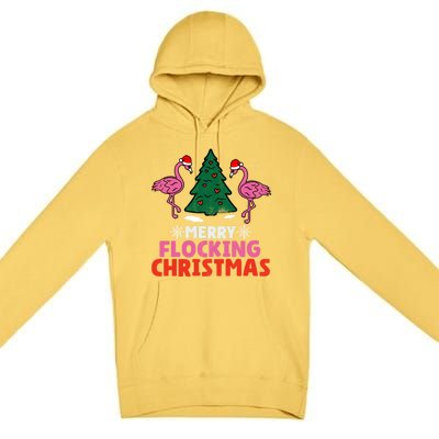 Flamingo Merry Flocking Christmas Funny Xmas Cute Gift Premium Pullover Hoodie