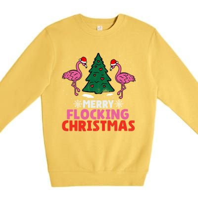 Flamingo Merry Flocking Christmas Funny Xmas Cute Gift Premium Crewneck Sweatshirt