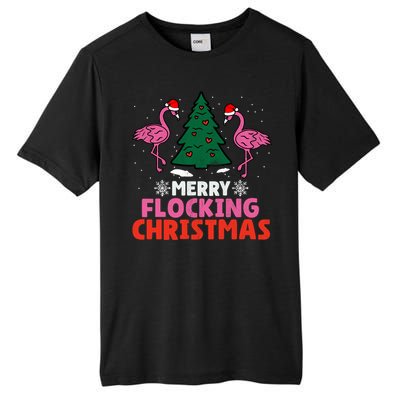 Flamingo Merry Flocking Christmas Funny Xmas Cute Gift Tall Fusion ChromaSoft Performance T-Shirt