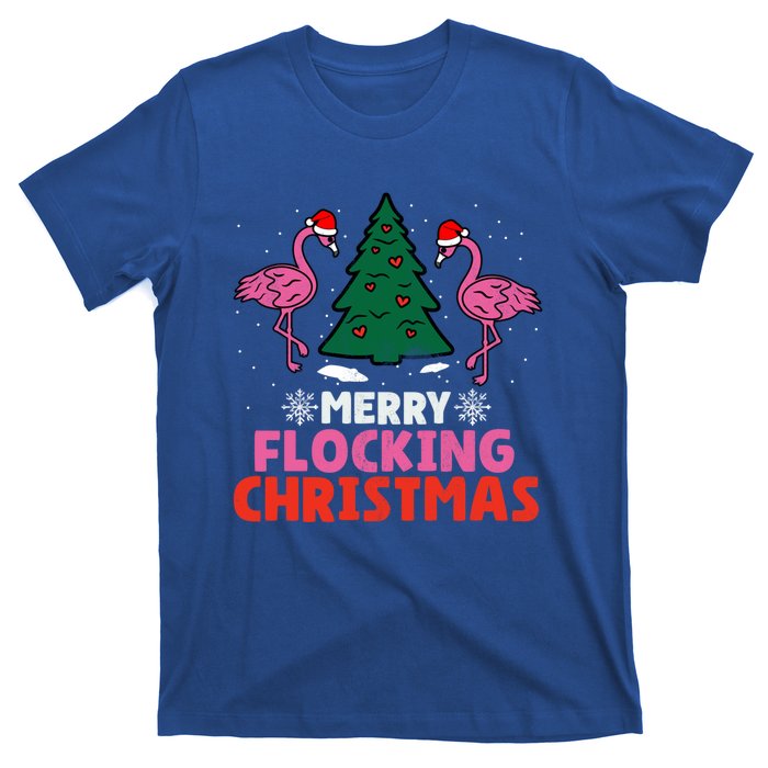 Flamingo Merry Flocking Christmas Funny Xmas Cute Gift T-Shirt