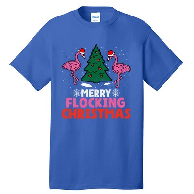 Flamingo Merry Flocking Christmas Funny Xmas Cute Gift Tall T-Shirt