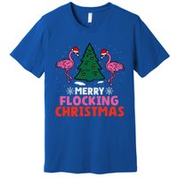 Flamingo Merry Flocking Christmas Funny Xmas Cute Gift Premium T-Shirt