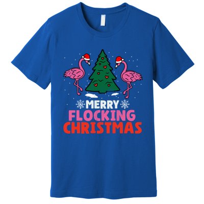 Flamingo Merry Flocking Christmas Funny Xmas Cute Gift Premium T-Shirt