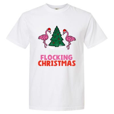 Flamingo Merry Flocking Christmas Funny Xmas Cute Gift Garment-Dyed Heavyweight T-Shirt