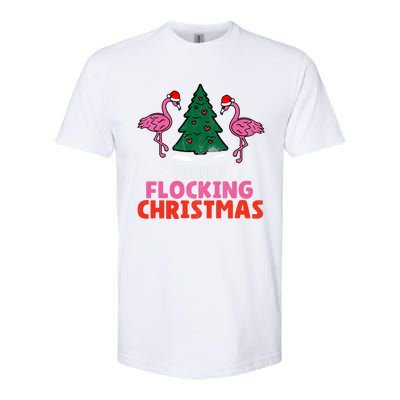 Flamingo Merry Flocking Christmas Funny Xmas Cute Gift Softstyle CVC T-Shirt