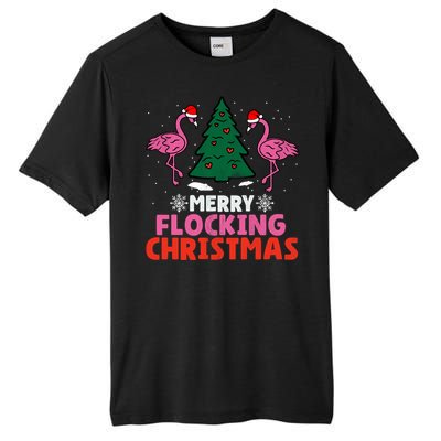 Flamingo Merry Flocking Christmas Funny Xmas Gift Tall Fusion ChromaSoft Performance T-Shirt