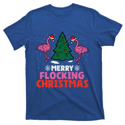 Flamingo Merry Flocking Christmas Funny Xmas Gift T-Shirt