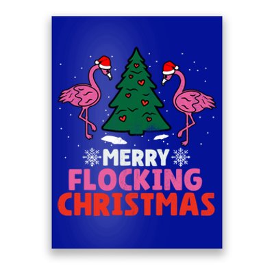 Flamingo Merry Flocking Christmas Funny Xmas Gift Poster