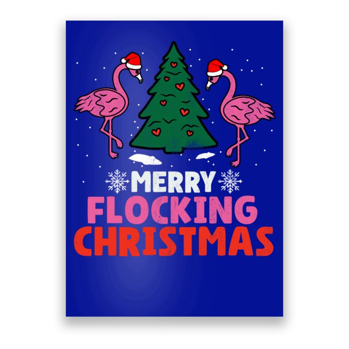 Flamingo Merry Flocking Christmas Funny Xmas Gift Poster