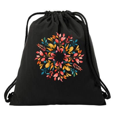 Floral Mandala Flower Cute Spring Gifts For Florists  Women Drawstring Bag