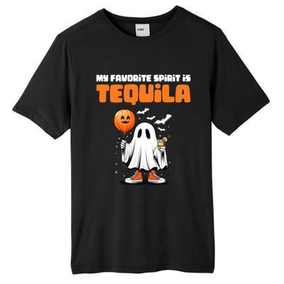 Funny My Favorite Spirit Is Tequila Spooky Halloween Ghost Gift Tall Fusion ChromaSoft Performance T-Shirt