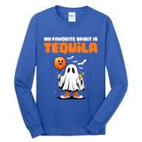 Funny My Favorite Spirit Is Tequila Spooky Halloween Ghost Gift Tall Long Sleeve T-Shirt