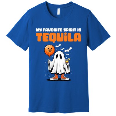 Funny My Favorite Spirit Is Tequila Spooky Halloween Ghost Gift Premium T-Shirt