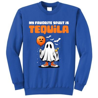 Funny My Favorite Spirit Is Tequila Spooky Halloween Ghost Gift Tall Sweatshirt