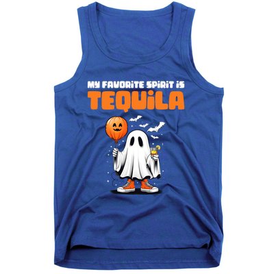 Funny My Favorite Spirit Is Tequila Spooky Halloween Ghost Gift Tank Top