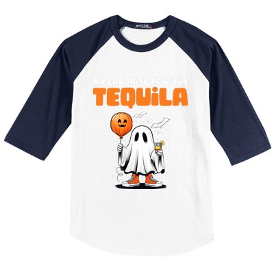 Funny My Favorite Spirit Is Tequila Spooky Halloween Ghost Gift Baseball Sleeve Shirt