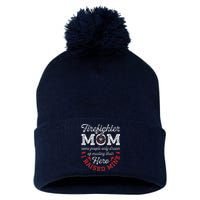 Firefighter Mom Firewoman Proud Moms MotherS Day Vintage Pom Pom 12in Knit Beanie