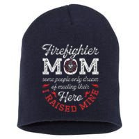 Firefighter Mom Firewoman Proud Moms MotherS Day Vintage Short Acrylic Beanie