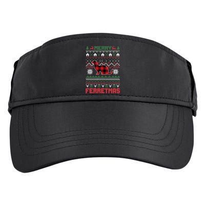 Funny Merry Ferretmas Ugly Christmas Sweater Ferret Santa Adult Drive Performance Visor