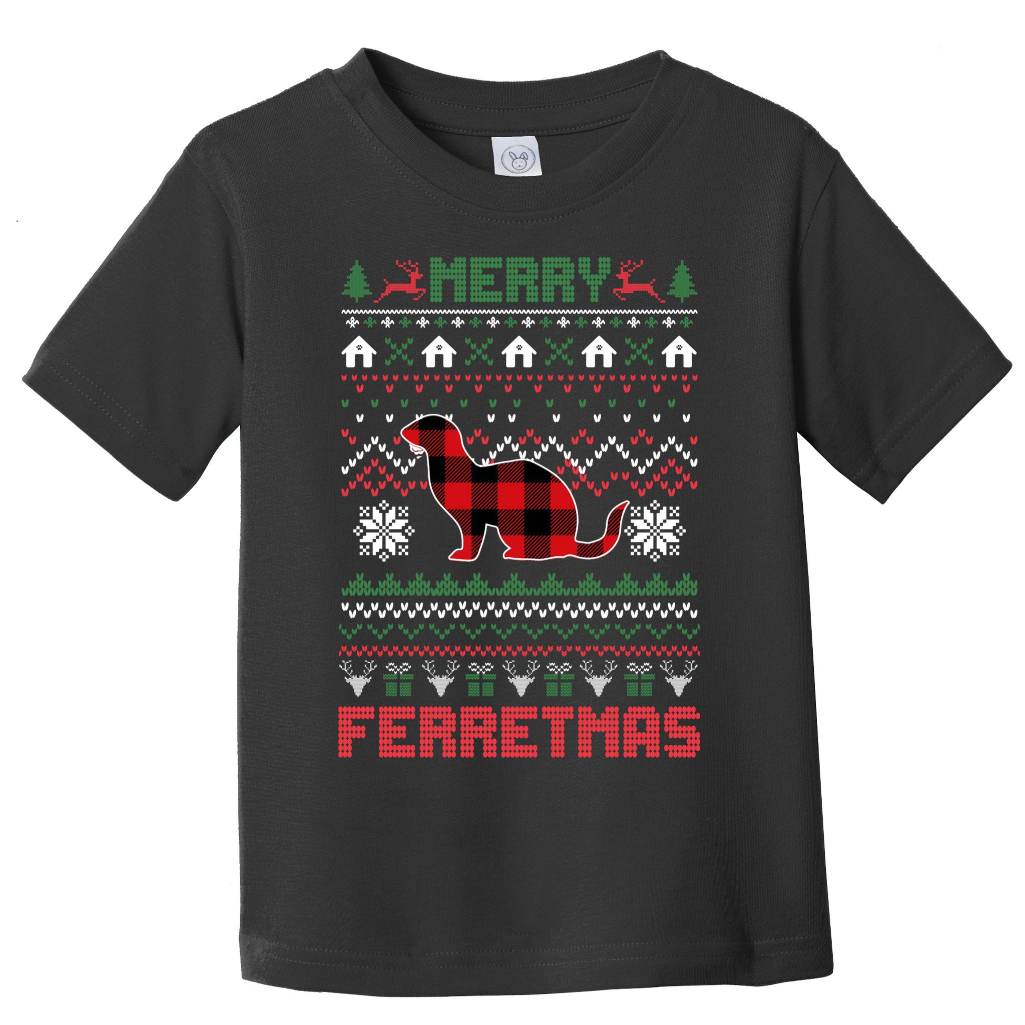 Funny Merry Ferretmas Ugly Christmas Sweater Ferret Santa Toddler T-Shirt