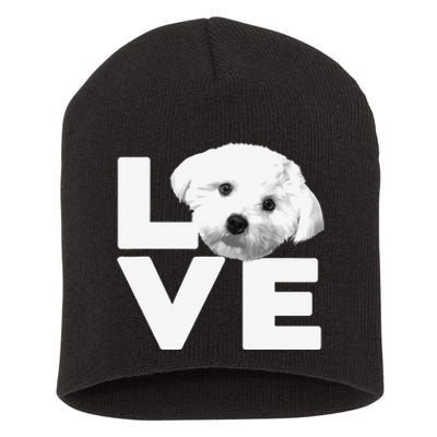 Funny Maltese For Dog Lover Groomer Owner Puppy Short Acrylic Beanie