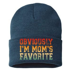 Funny Moms Favorite Obviously IM MomS Favorite Sustainable Knit Beanie